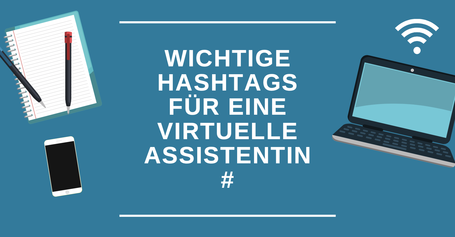 Titelbild: Wichtige Hashtags für eine Virtuelle Assistentin